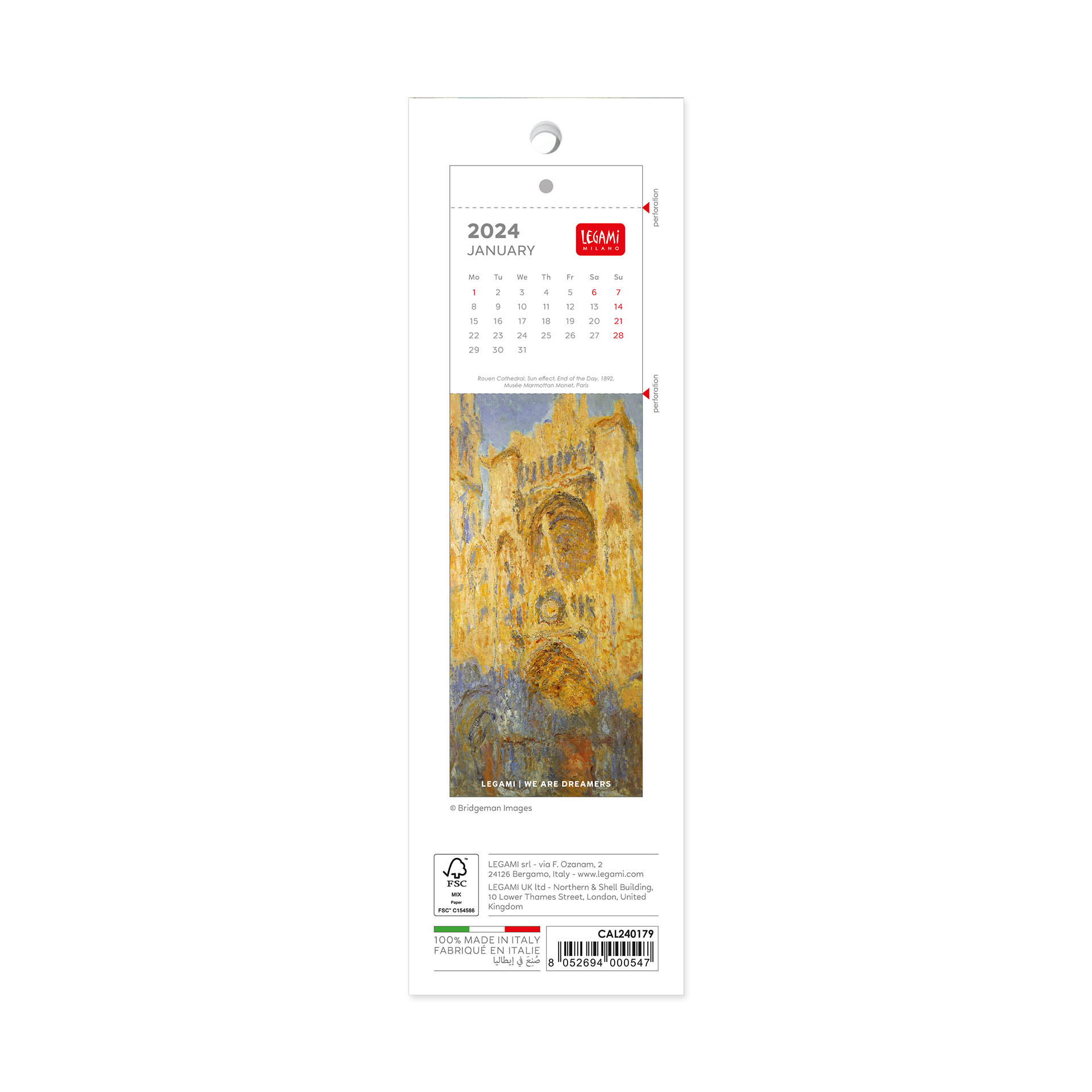 Legami Záložkový kalendár Claude Monet 2024