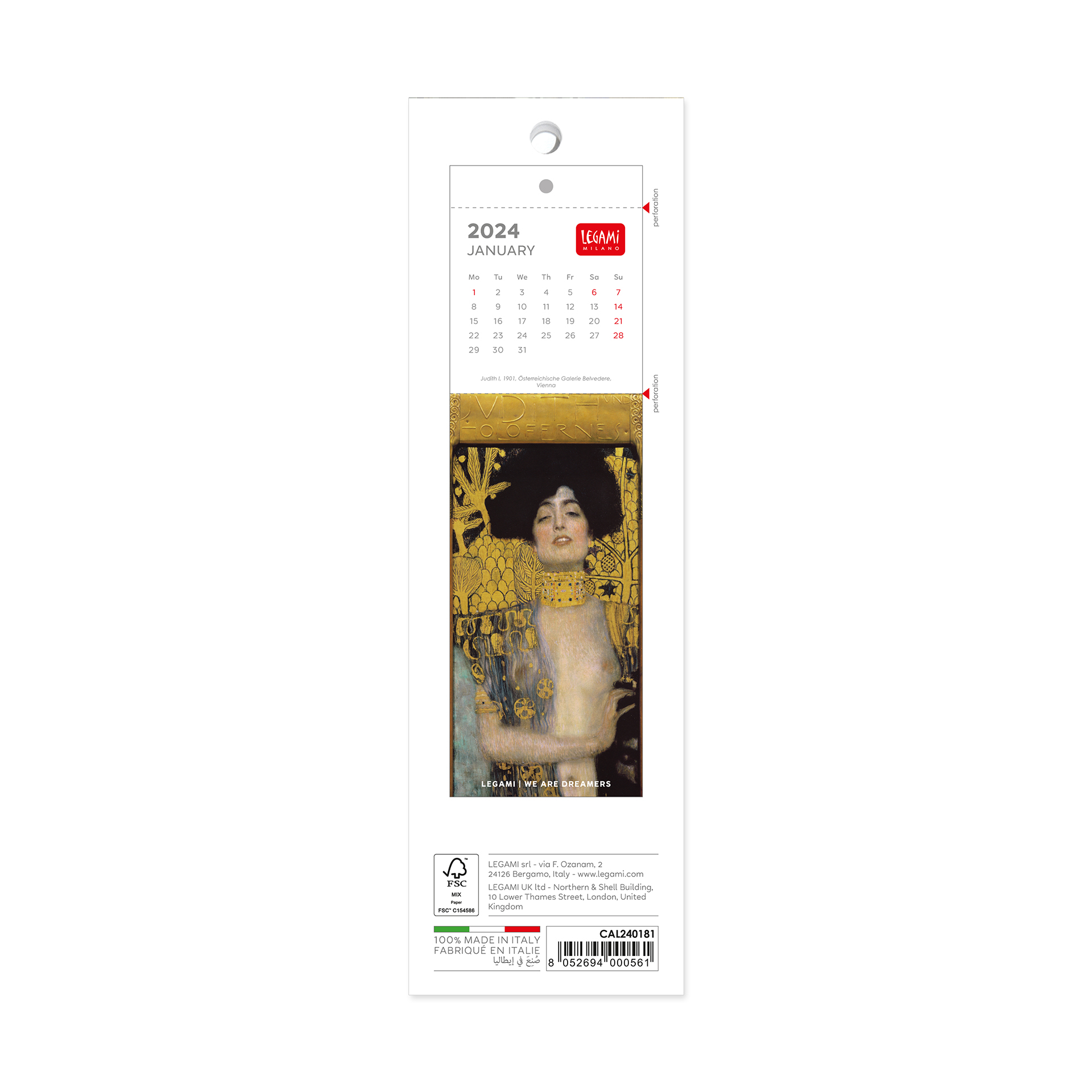 Legami Záložkový kalendár Gustav Klimt 2024