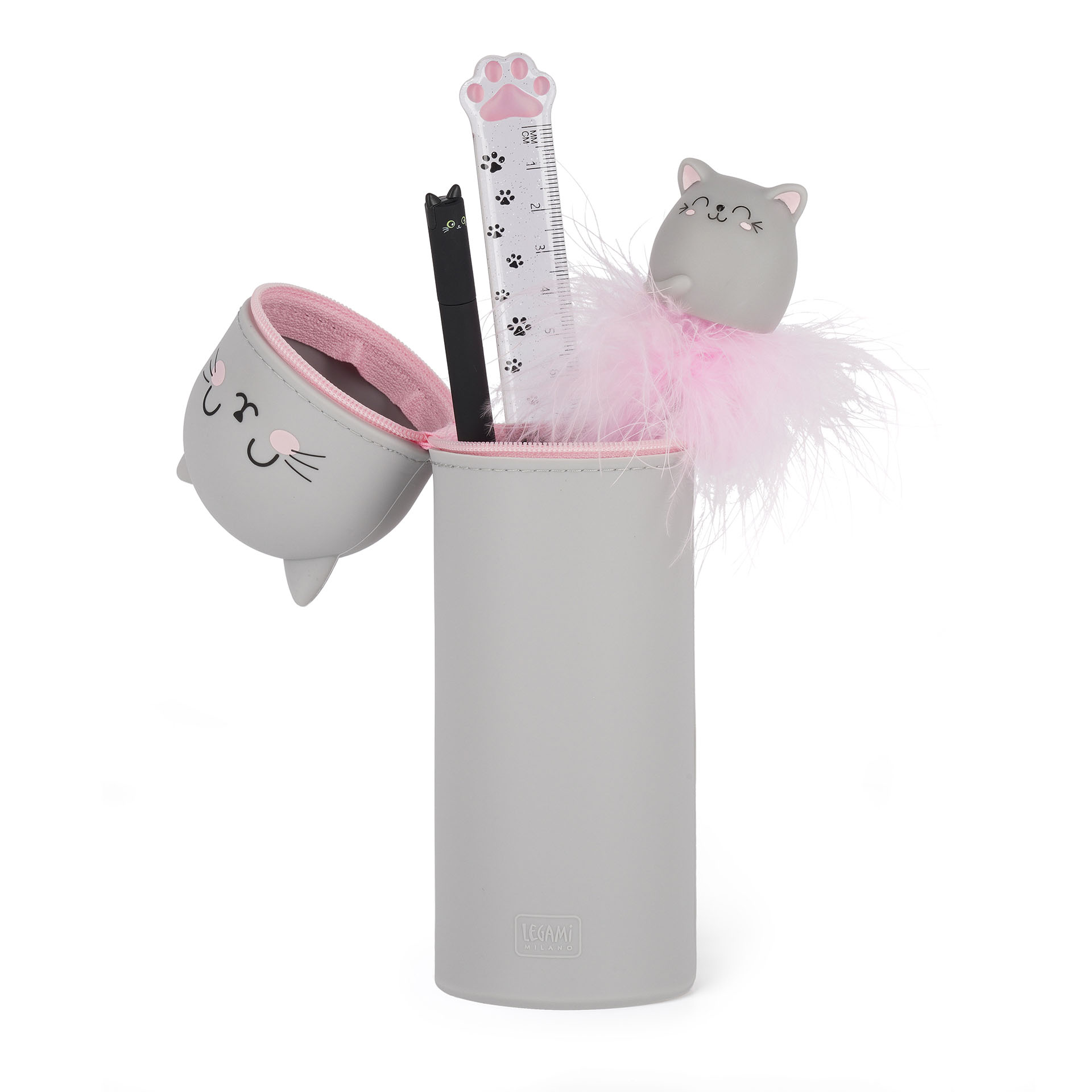 Legami Mäkké silikónové púzdro 2v1 Kawaii Kitty