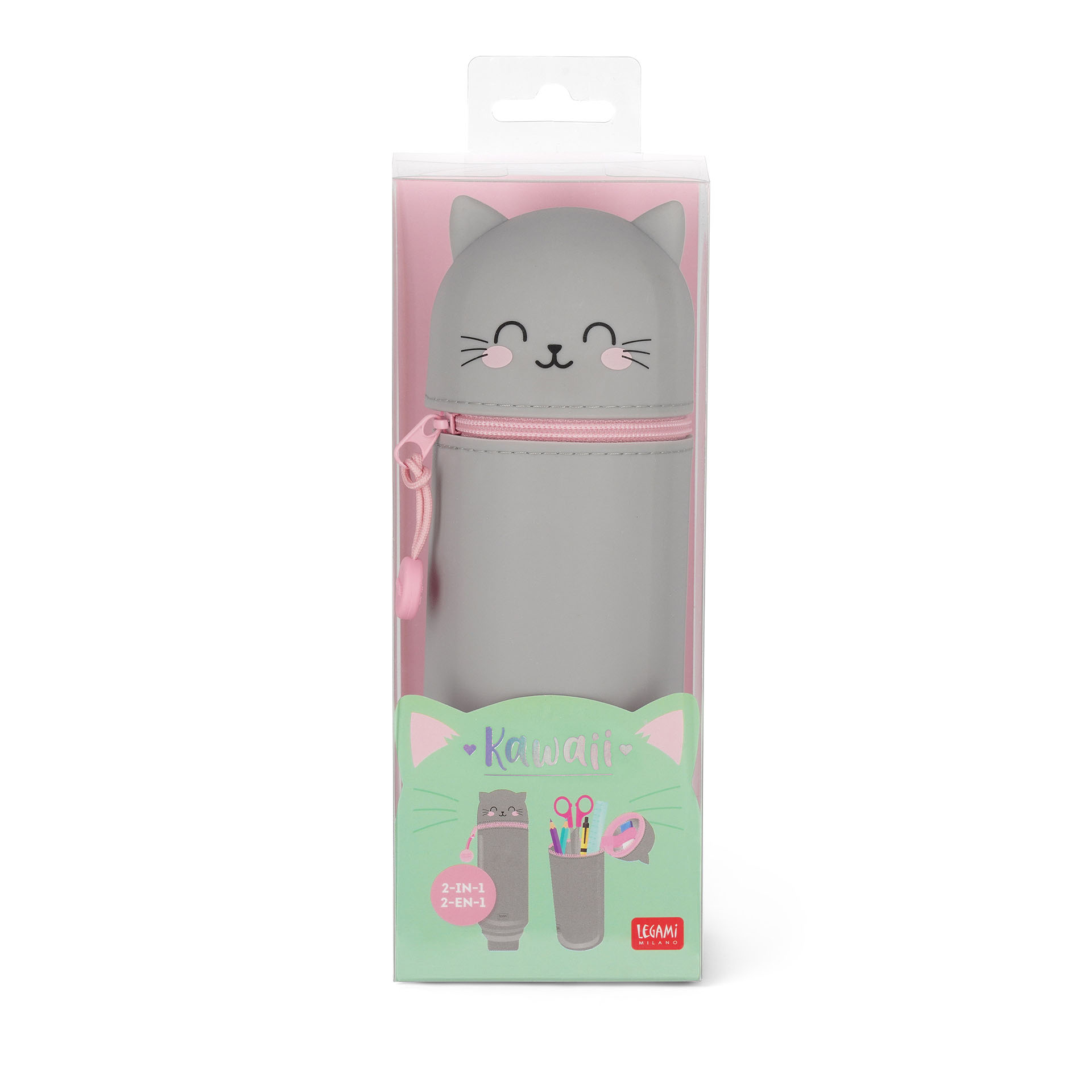 Legami Mäkké silikónové púzdro 2v1 Kawaii Kitty