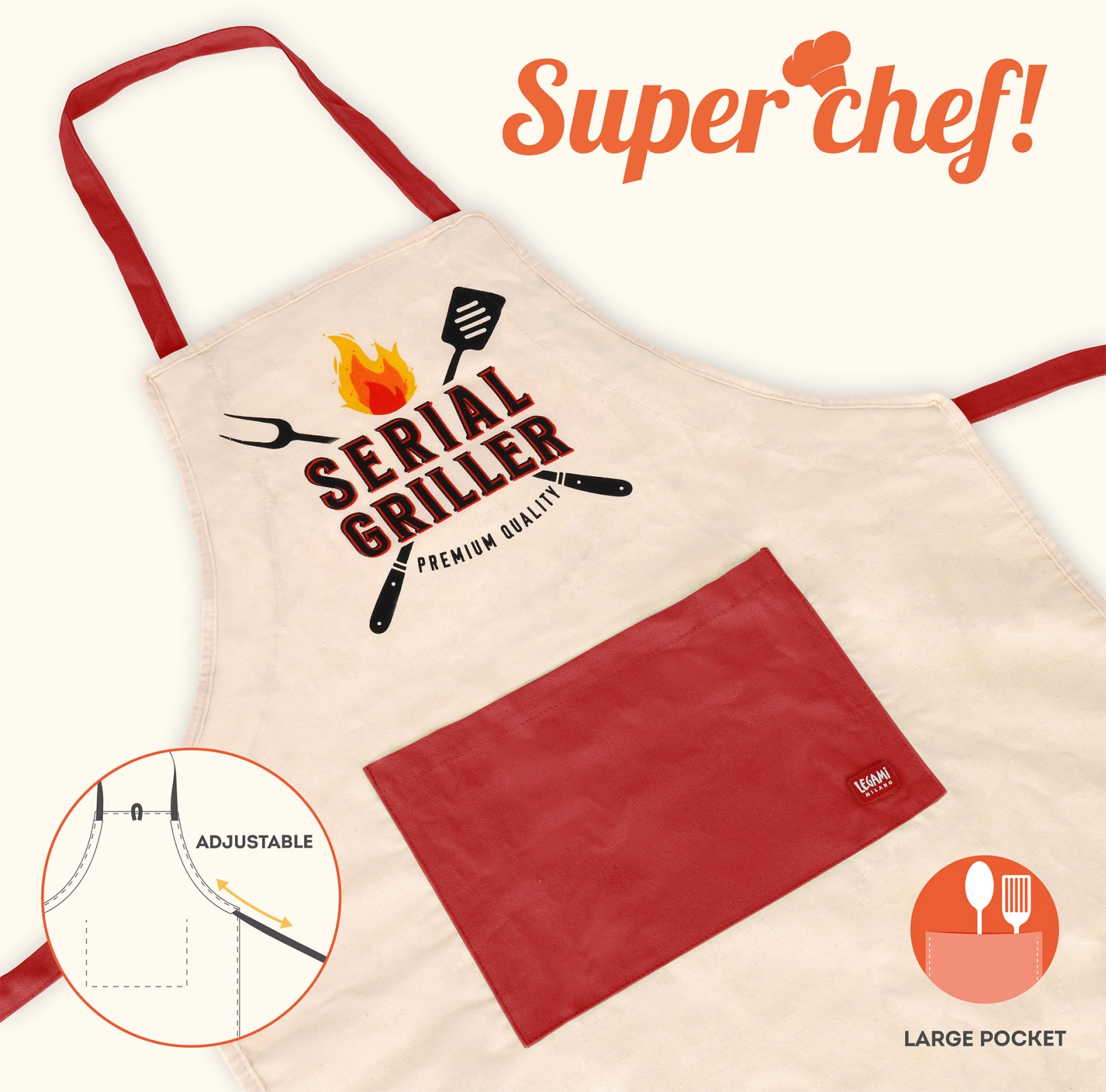 Legami Kuchynská zástera Serial Griller HOME SWEET HOME