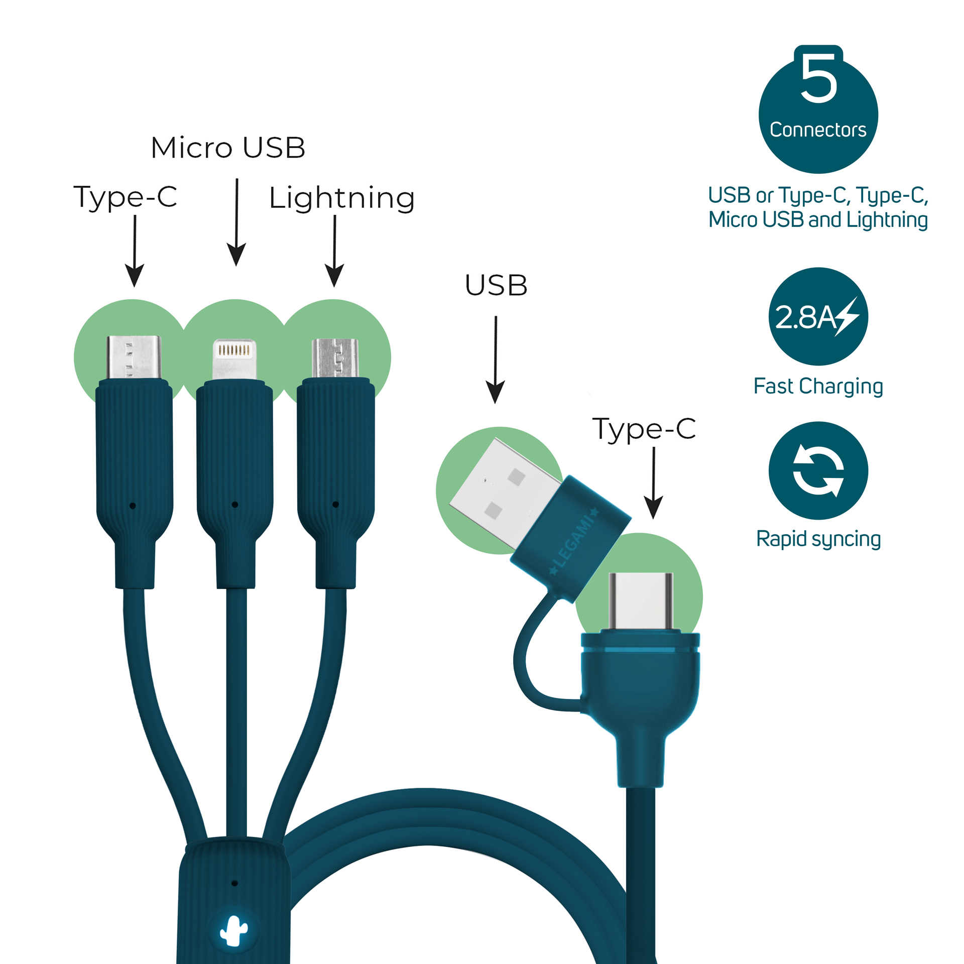 Legami Sada nabíjacích káblov Three Hugs Multi Cable