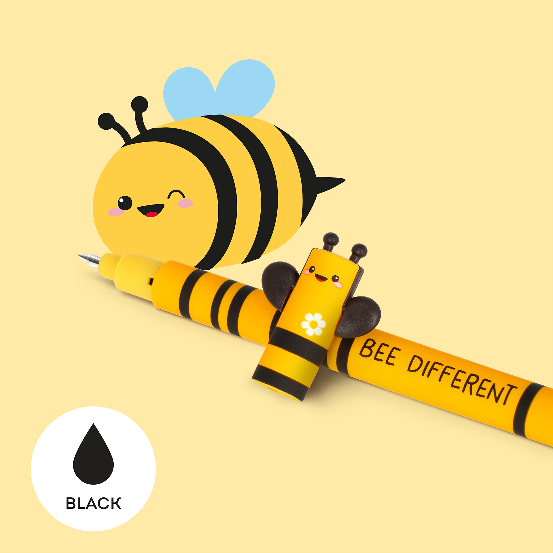 Legami Gumovacie pero Bee čierne