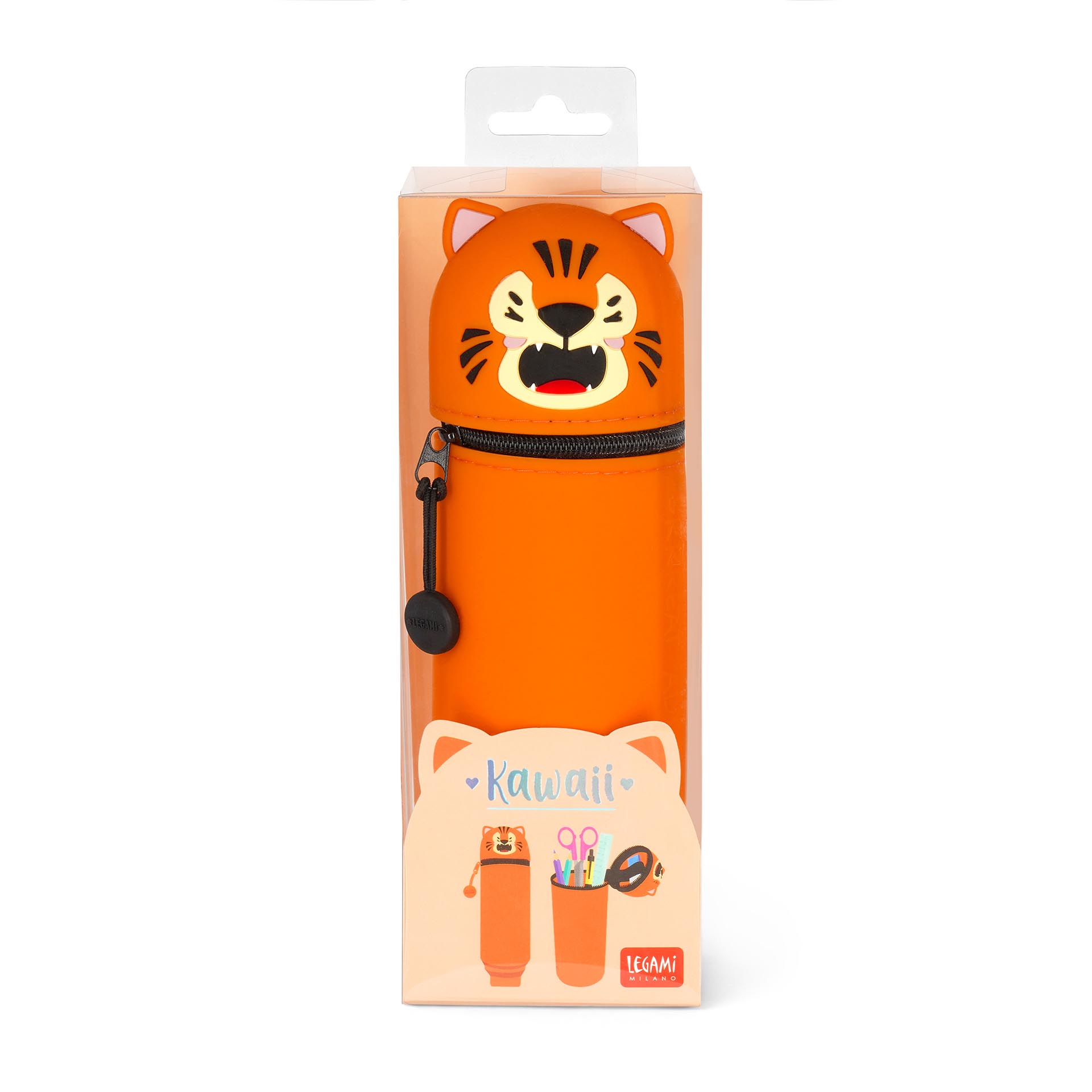 Legami Mäkké silikónové púzdro 2v1 Kawaii Tiger