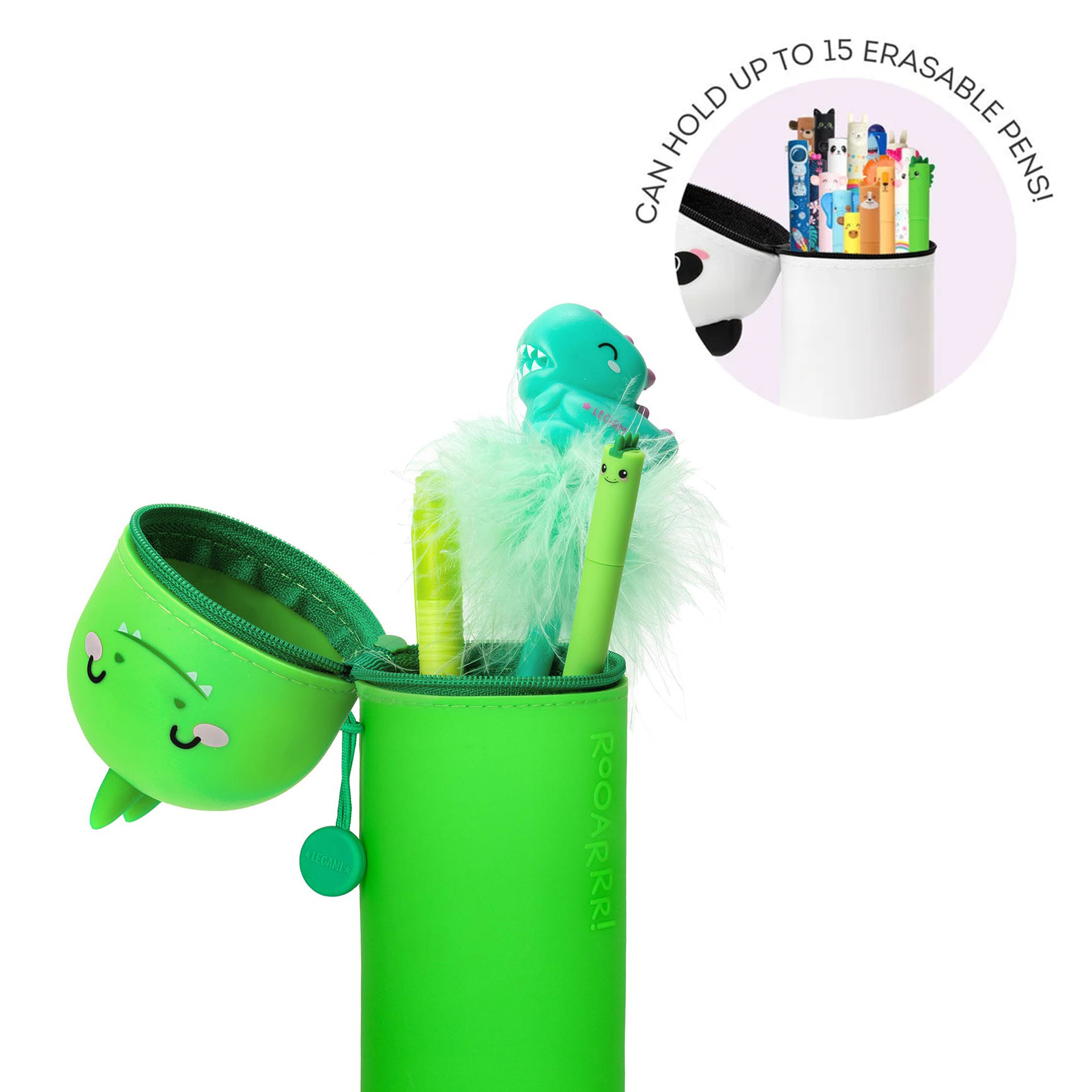 Legami Mäkké silikónové púzdro 2v1 Kawaii Dino