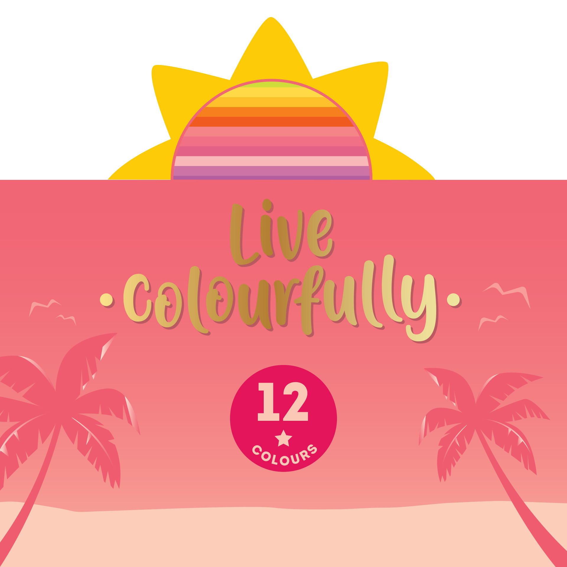 Legami Sada farbičiek Live Colourfully purpurová 12 ks