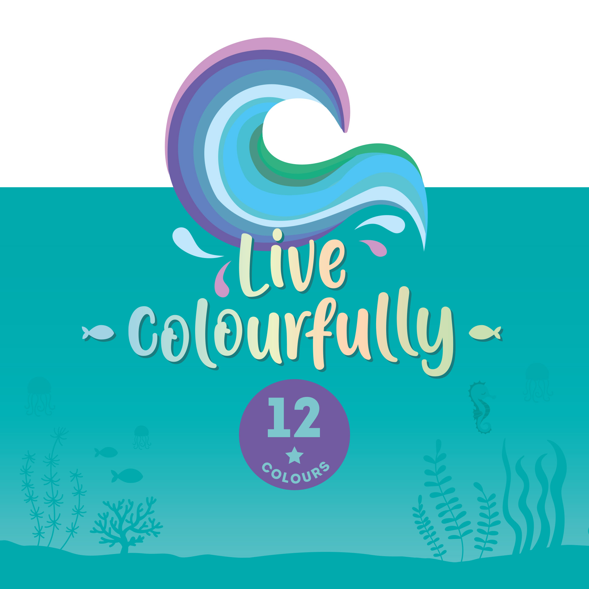Legami Sada farbičiek Live Colourfully tyrkysová 12 ks