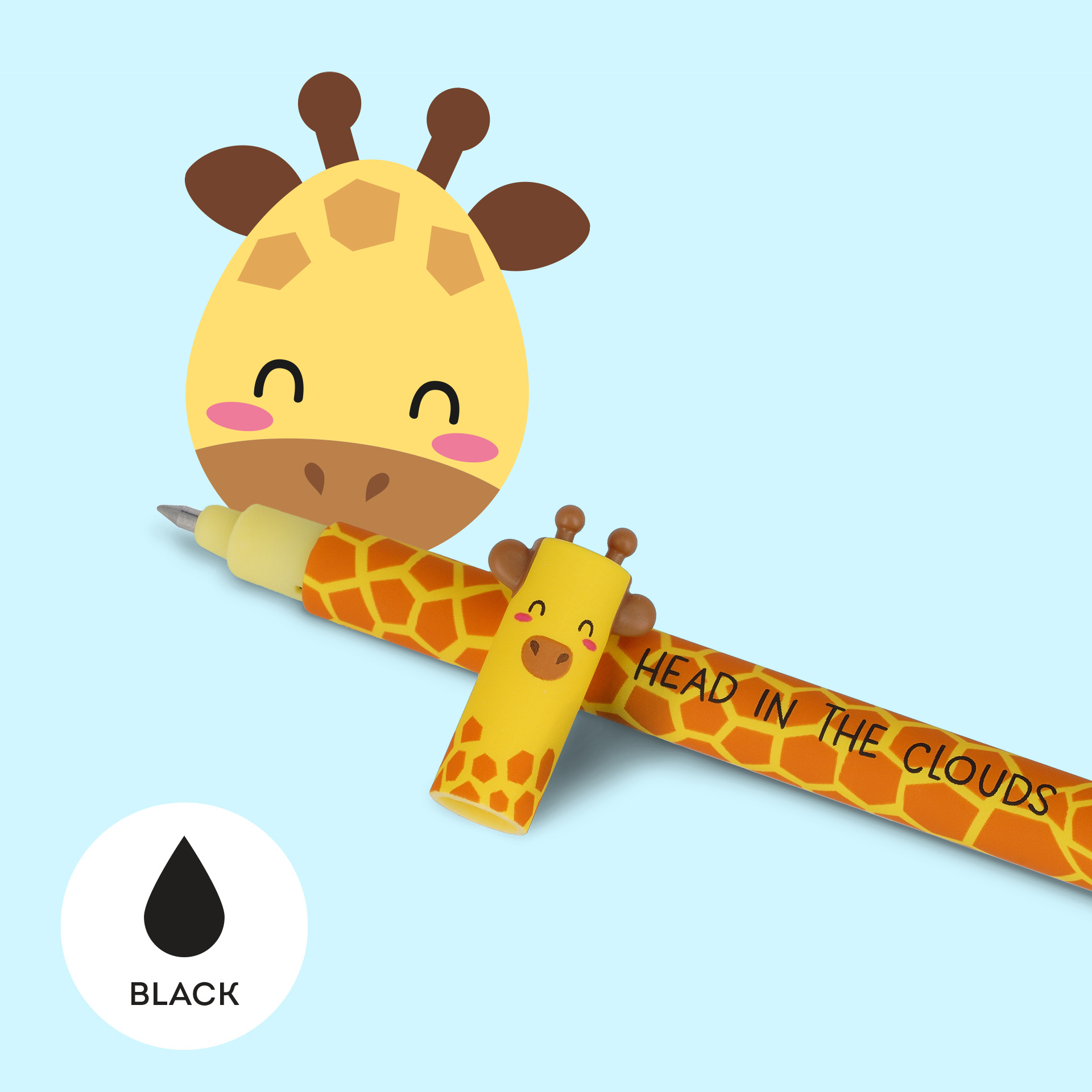 Legami Gumovacie pero Giraffe čierne