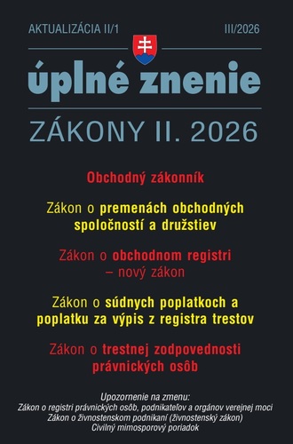 Aktualizácia 2026 II/1 - Obchodný register