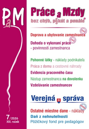 Práce a Mzdy 7 2026 - Doprava zamestnanca, Pohonné látky