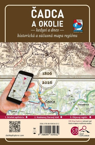 Porovnávacia mapa Čadca a okolie - kedysi a dnes