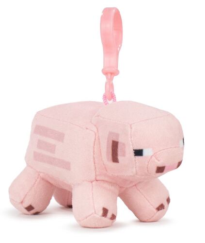 MINECRAFT plyšová kľúčenka - Ružové prasa 12CM