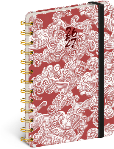 NOTIQUE Špirálový 18-mesačný diár Petito – Mraky 2026/2027, 13 x 18 cm