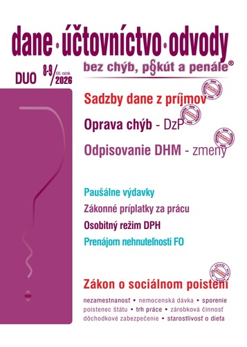 Dane účtovníctvo odvody 8-9/2026 - Oprava chýb – priznanie k dani z príjmov PO