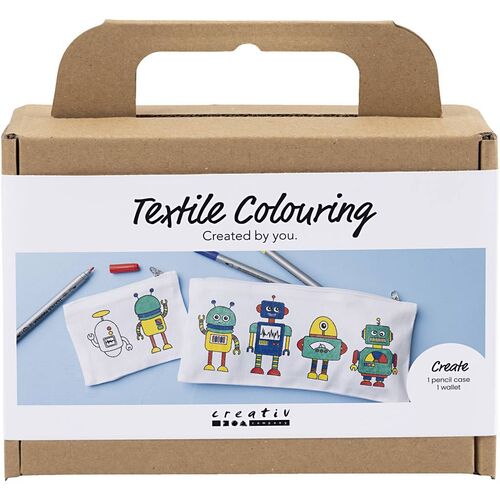 Mini sada na dekoráciu textilu pre deti - robot