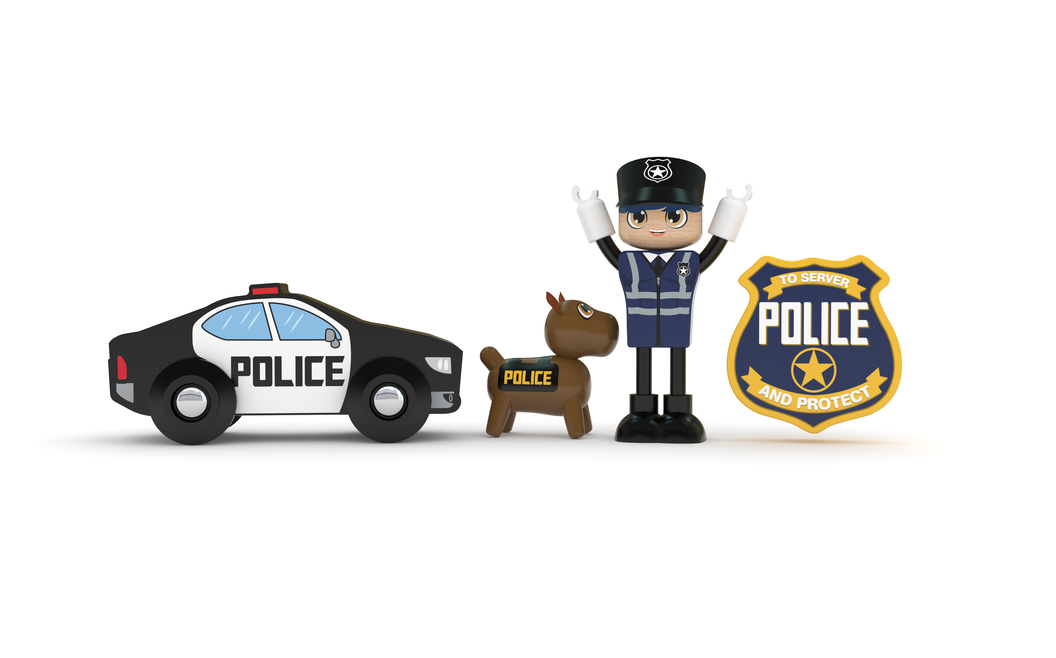 Drevený set policajt mini J’ADORE