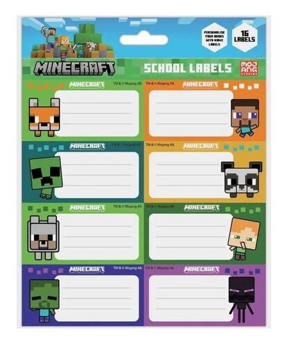 Menovky na zošity Minecraft Chibi