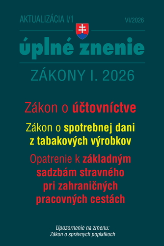 Aktualizácia I/1 2026 – daňové a účtovné zákony