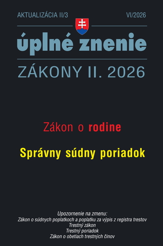 Aktualizácia II/3 2026 – Správny súdny poriadok