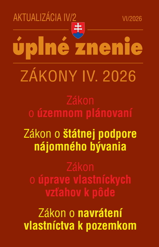 Aktualizácia IV/2 2026 – Stavebný zákon – územné plánovanie