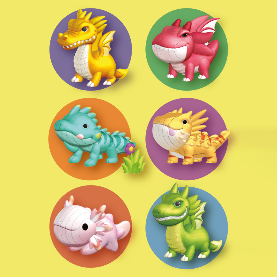 APLI 3D Puzzle figúrka drak rôzne varianty