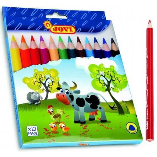 JOVI drevené pastelky Maxi trojhranné 12 ks