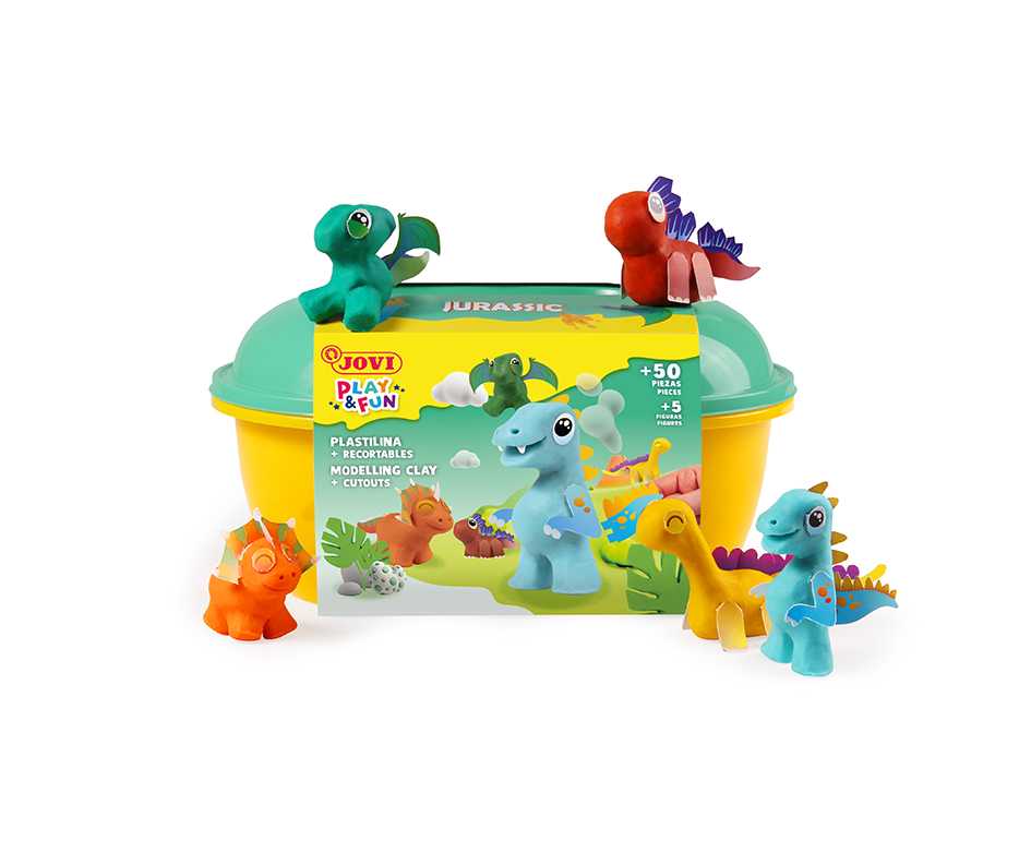 JOVI Play&Fun plastelína kufrík 50ks Jurassic