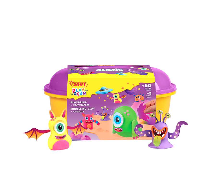 JOVI Play&Fun plastelína kufrík 50ks Aliens