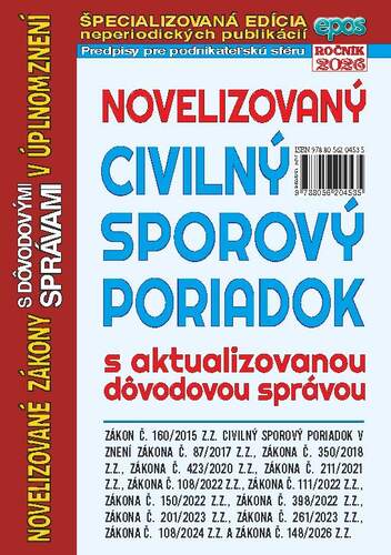 Novelizovaný Civilný sporový poriadok 15/2026