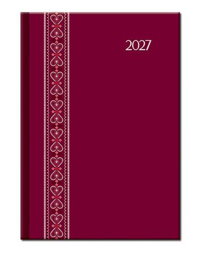 Diáre Denný diár A5 - FOLK červený 2027