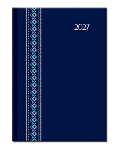 Diáre Denný diár A5 - FOLK modrý 2027
