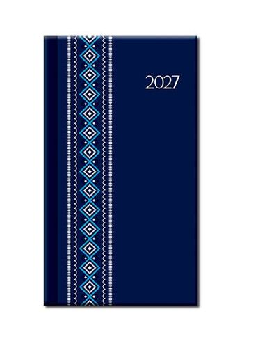 Diáre Mini diár A6 - FOLK modrý 2027