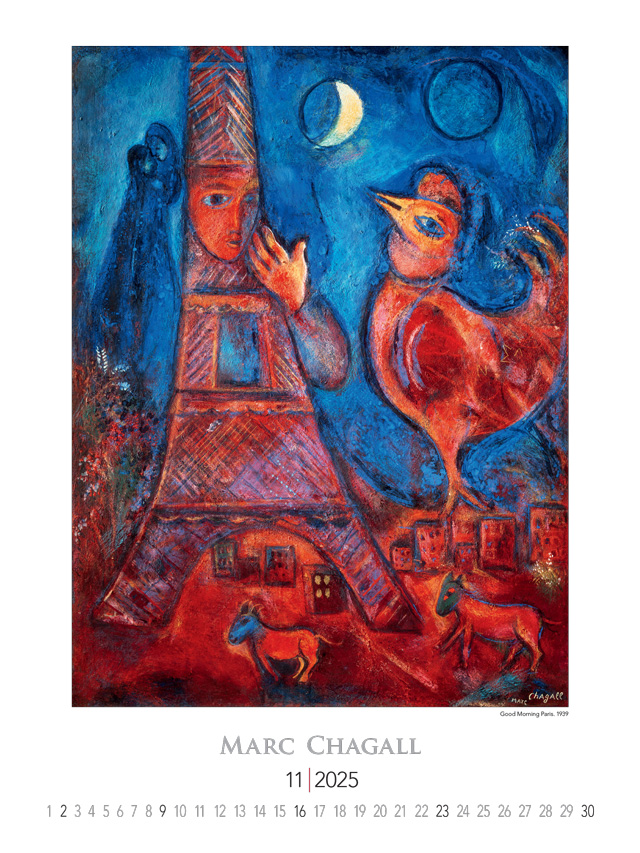Nástenný kalendár Marc Chagall 2025 | Doplnky z Panta Rhei