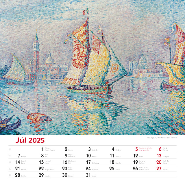 Nástenný kalendár Impresionisti štvorec 2025