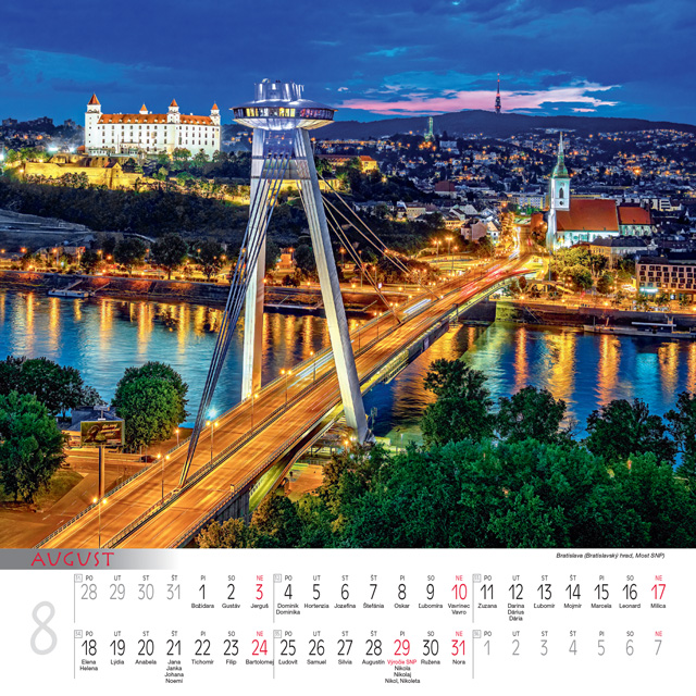 Nástenný kalendár Slovensko štvorec 2025