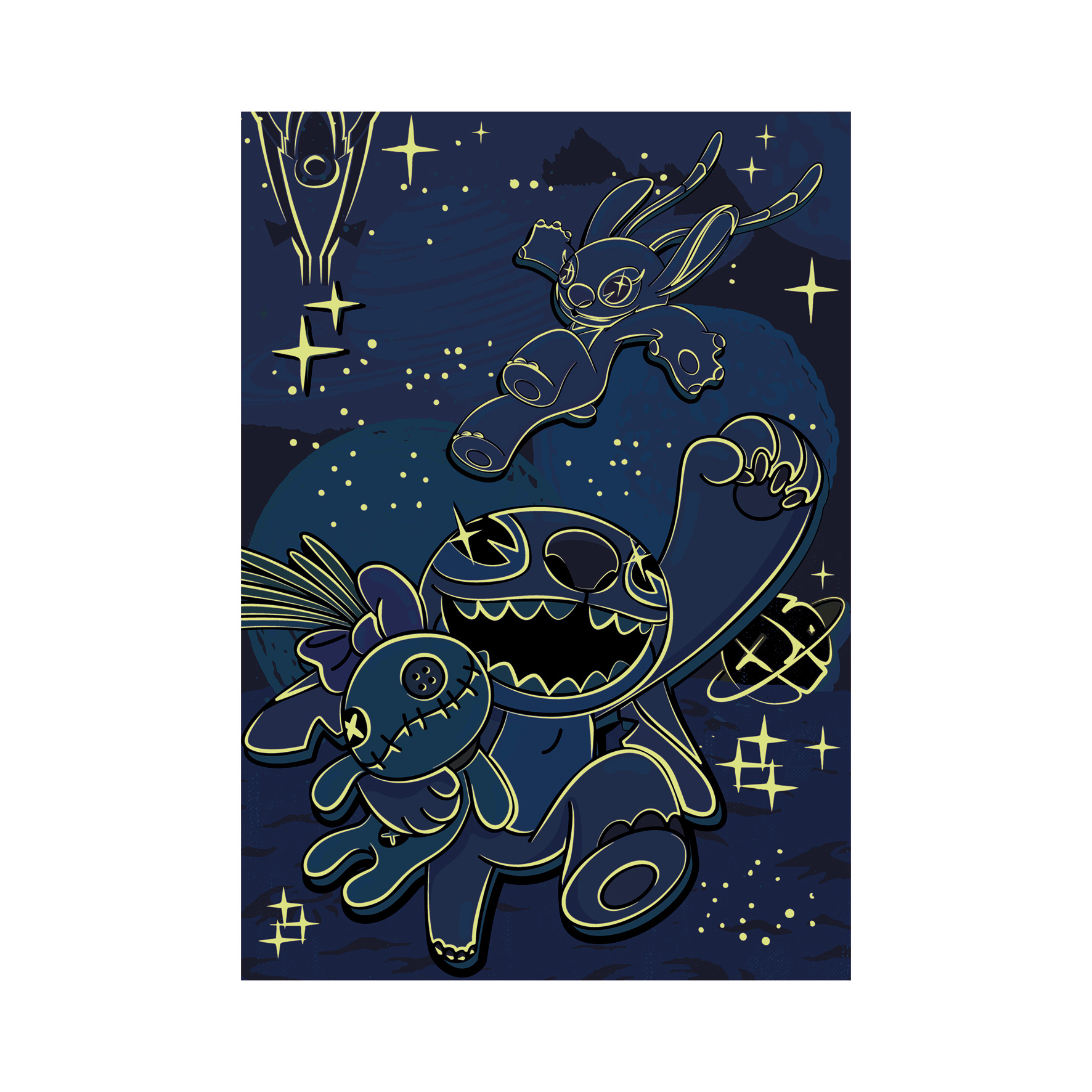 Puzzle Stitch 100 XL neon Dino
