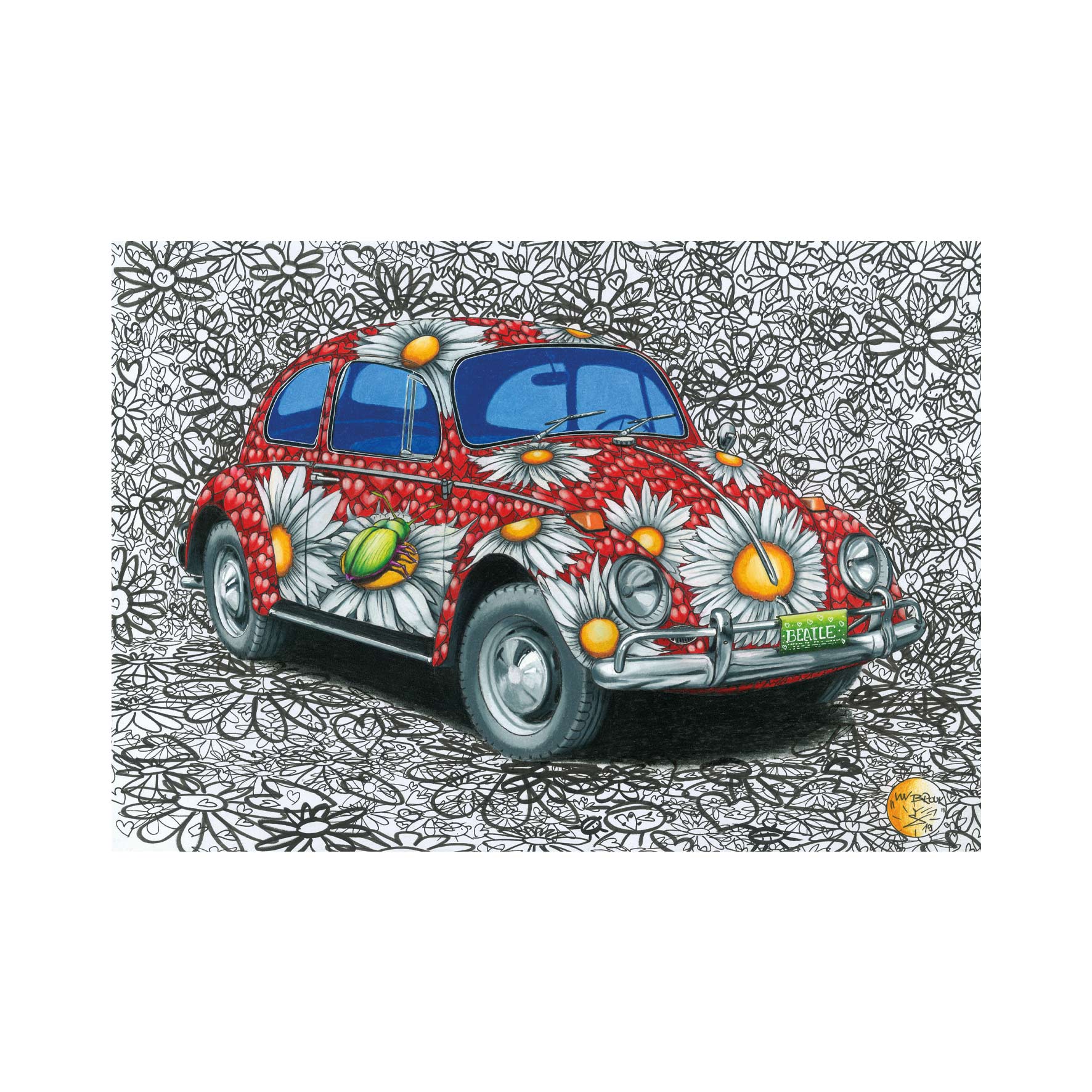Puzzle Maľovaný VW 500 Dino