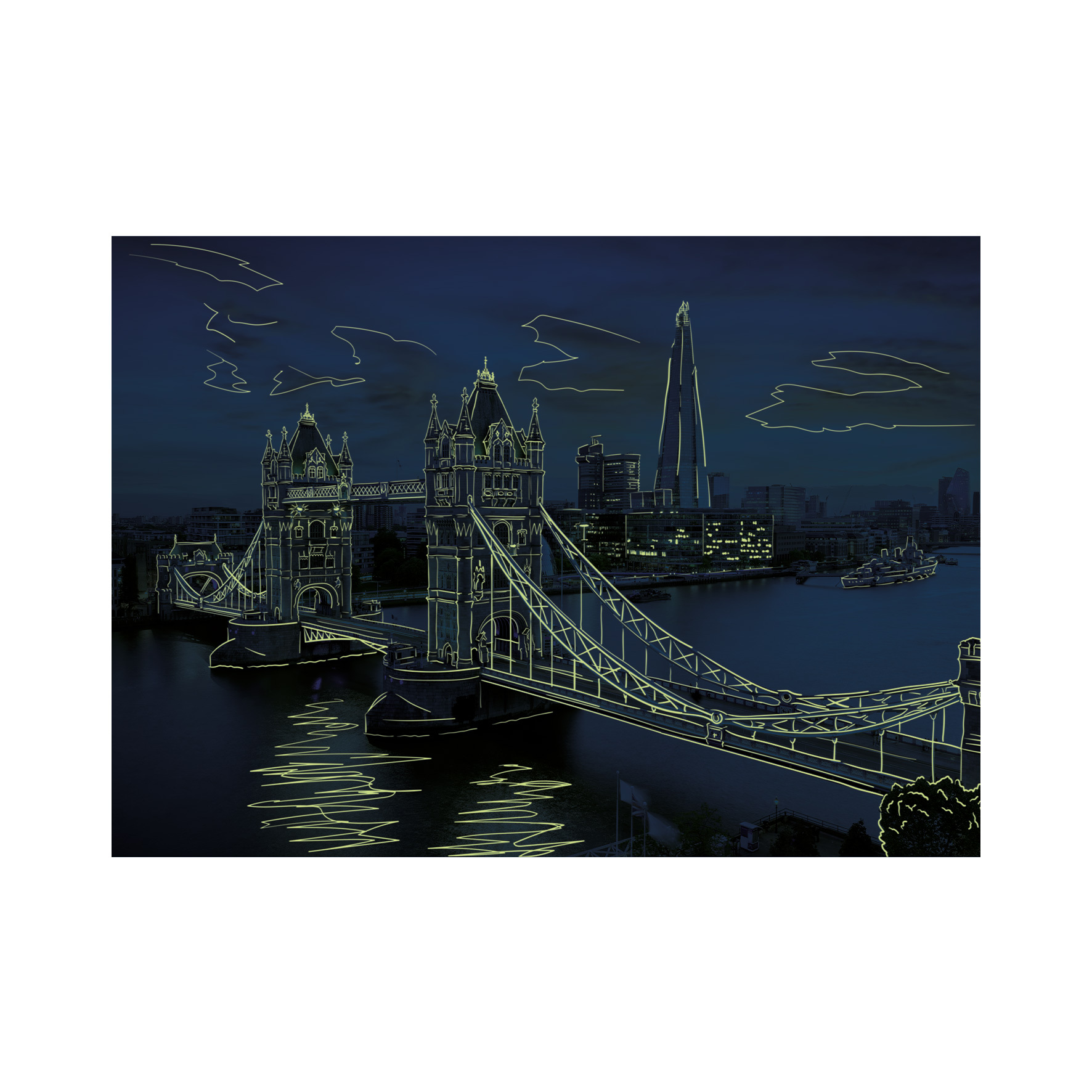 Puzzle Súmrak nad Tower Bridge 1000 neon Dino