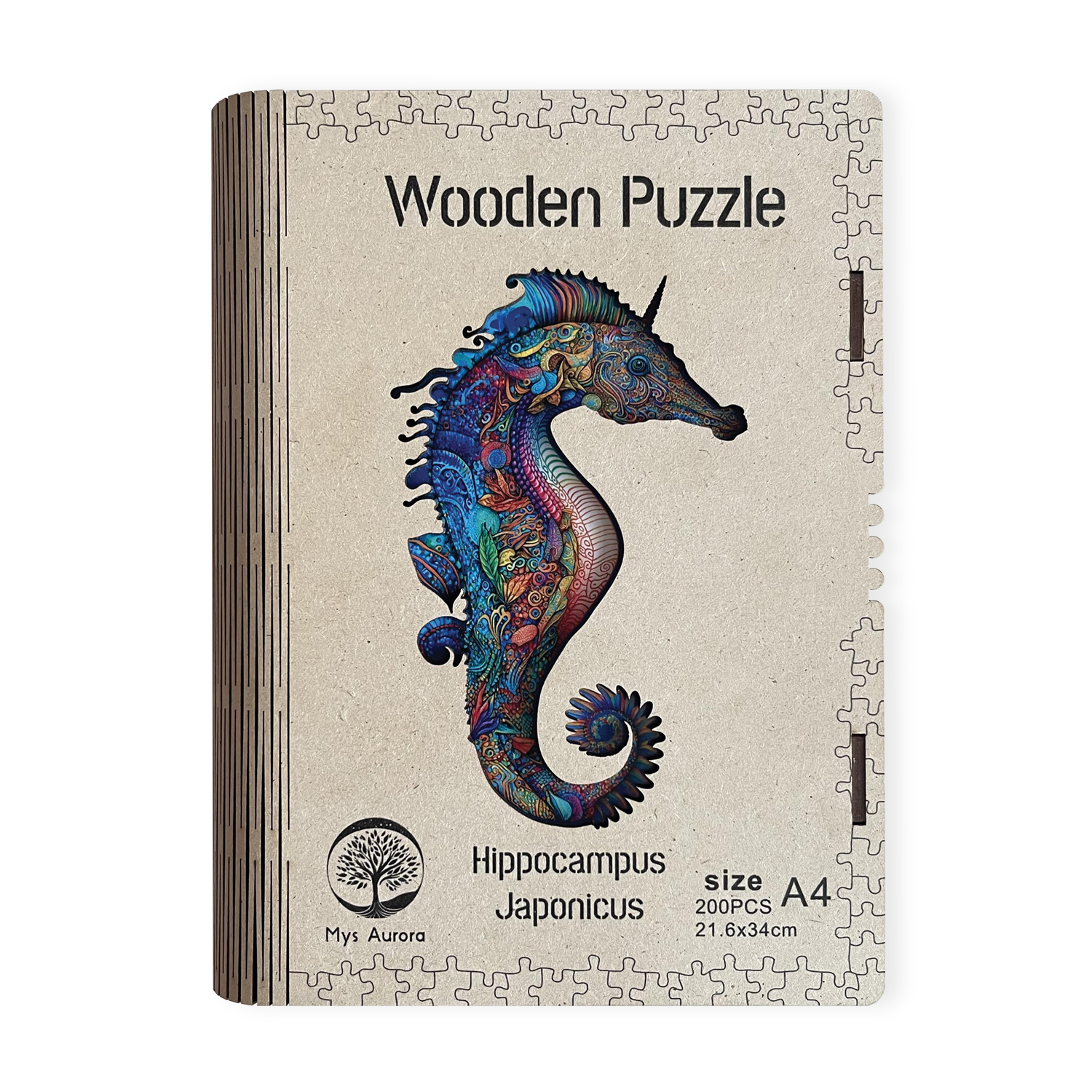Drevené puzzle Hippocampus Japonicus A4