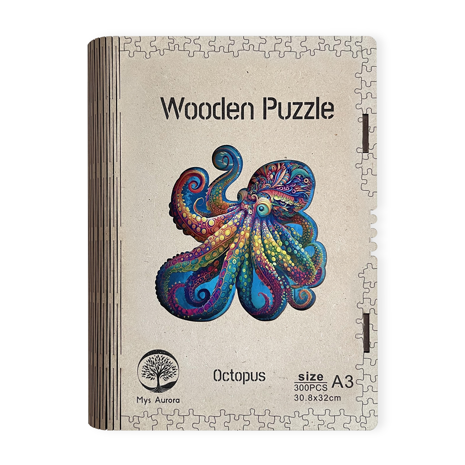 Drevené puzzle Chobotnica A3