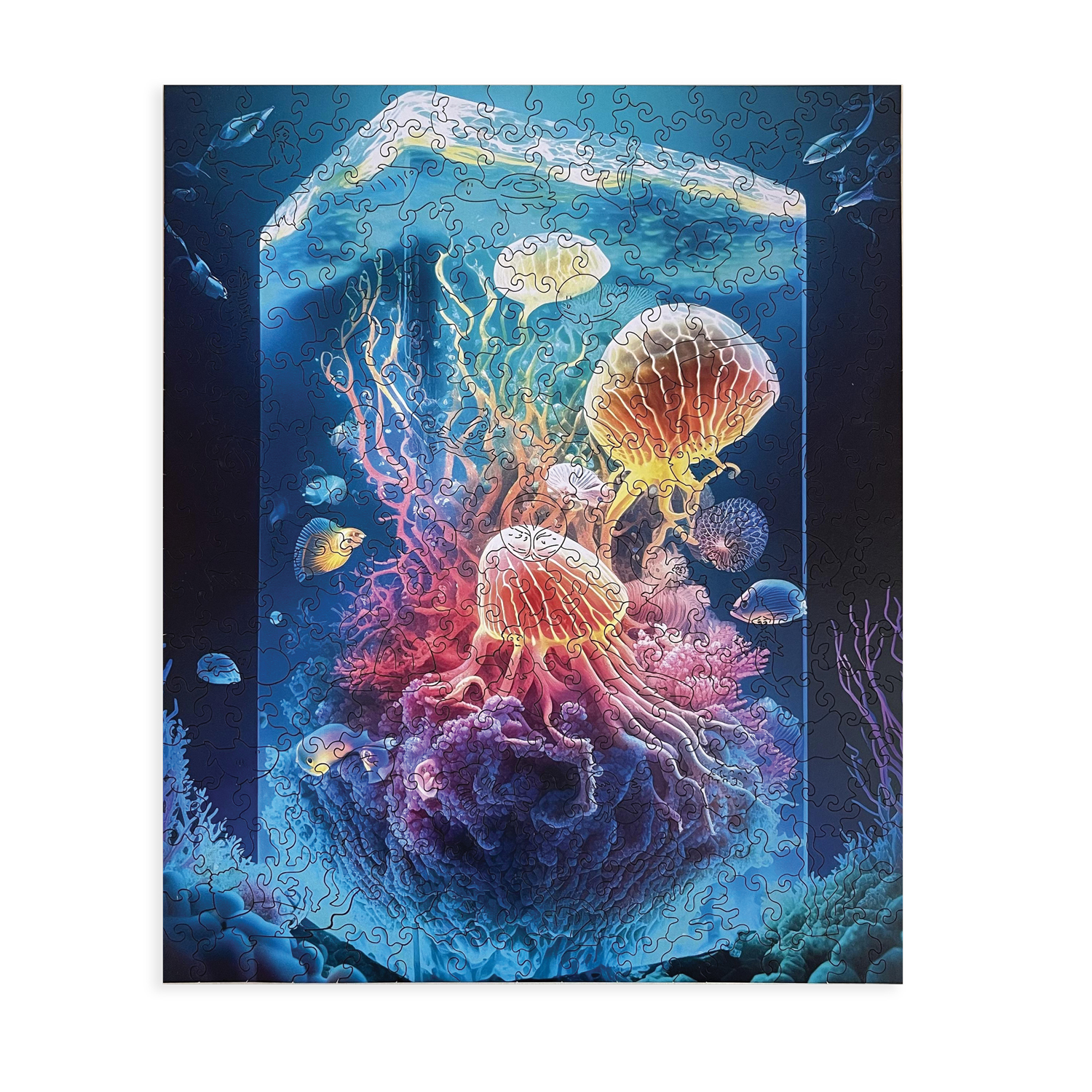 Drevené puzzle Svet medúz A3