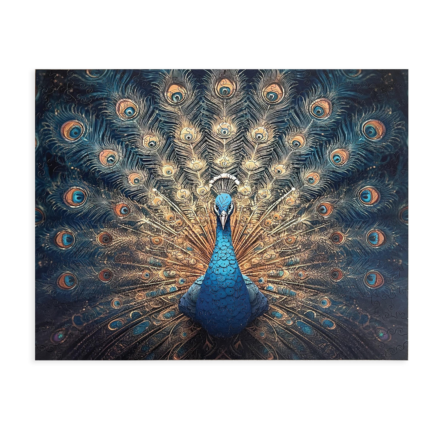 Drevené puzzle Očarujúci páv A3