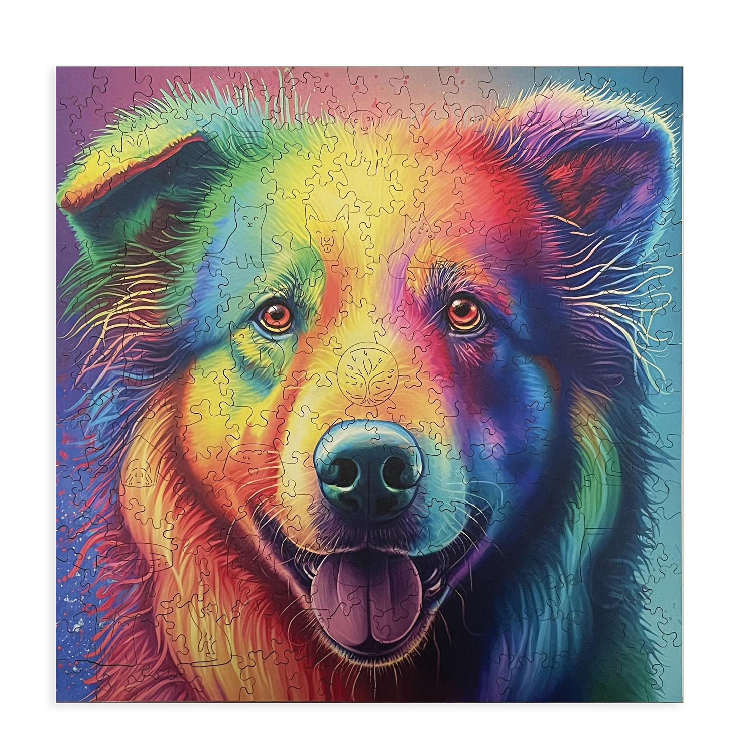 Drevené puzzle Viacfarebný labrador A4