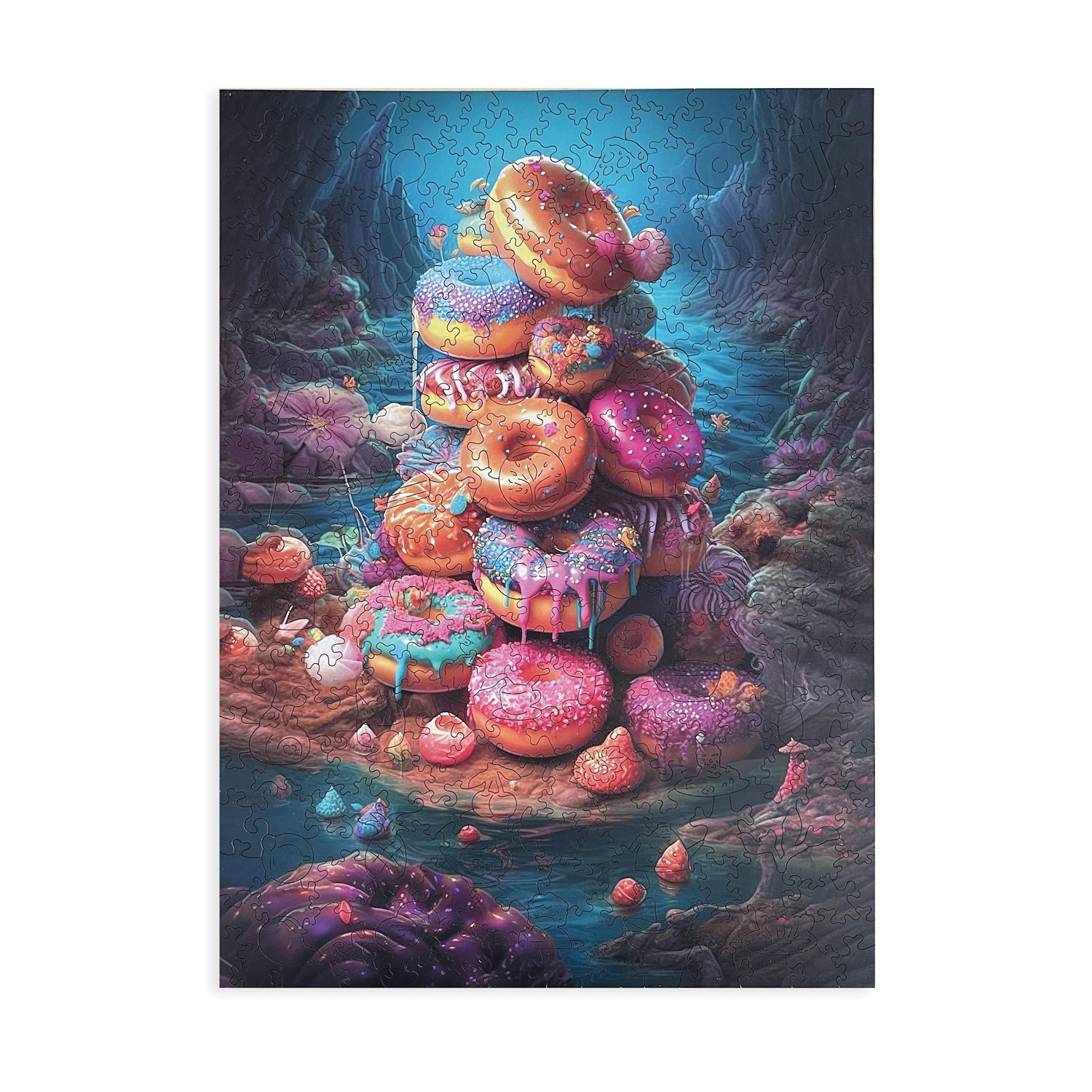 Drevené puzzle Donuty A3