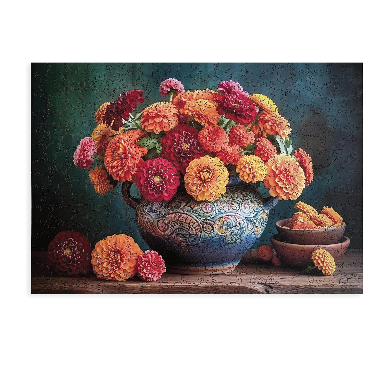 Drevené puzzle Chrysanthemum Bouquet A3