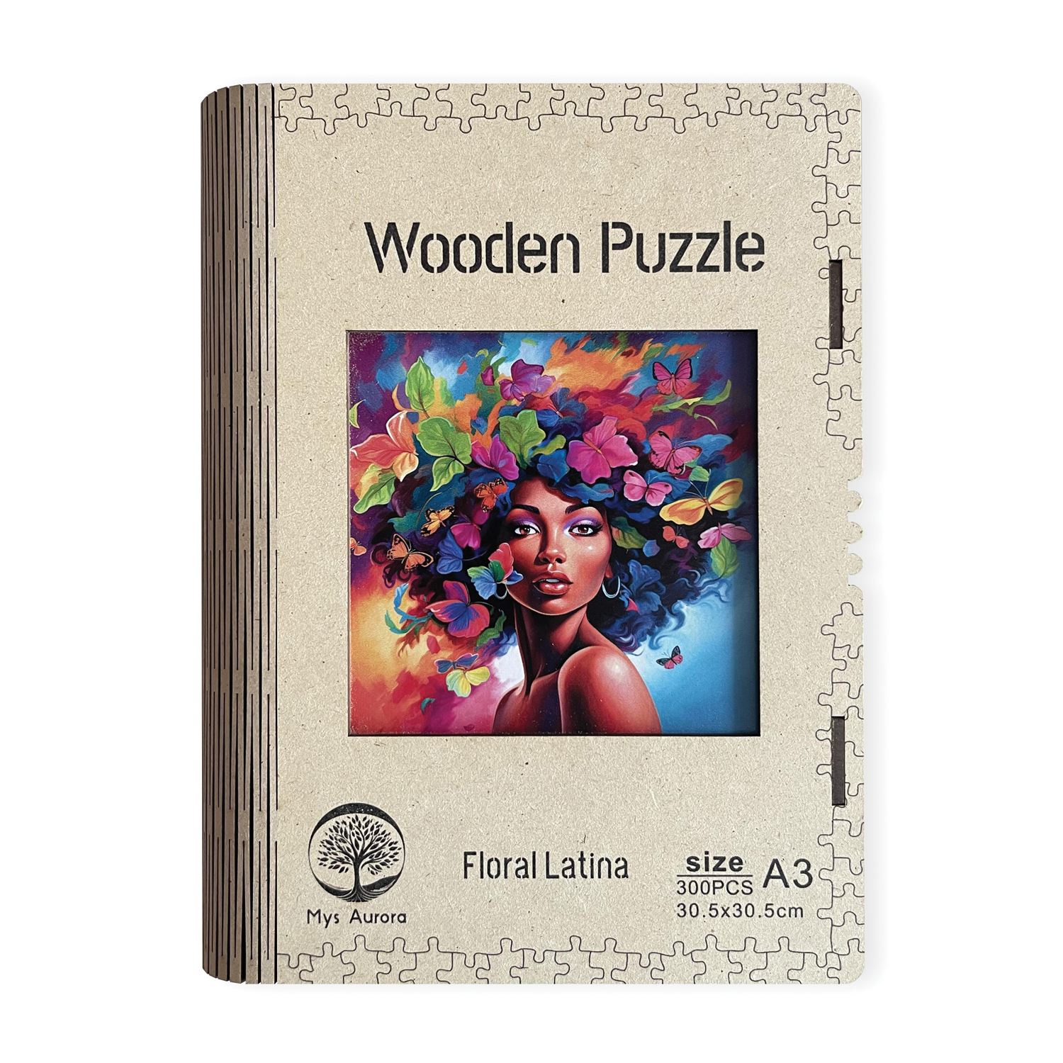 Drevené puzzle Floral Latina A3