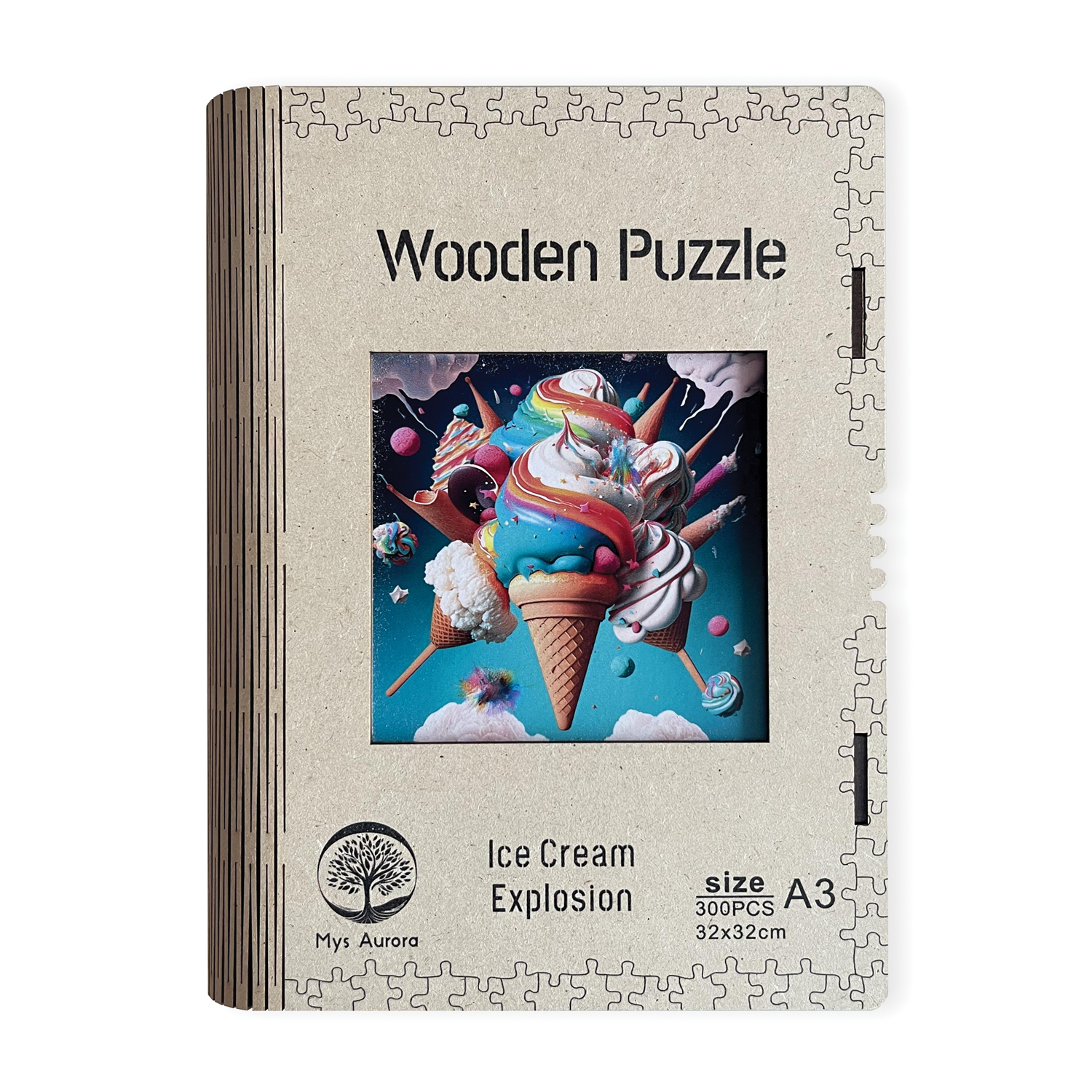 Drevené puzzle Výbuch zmrzliny A3