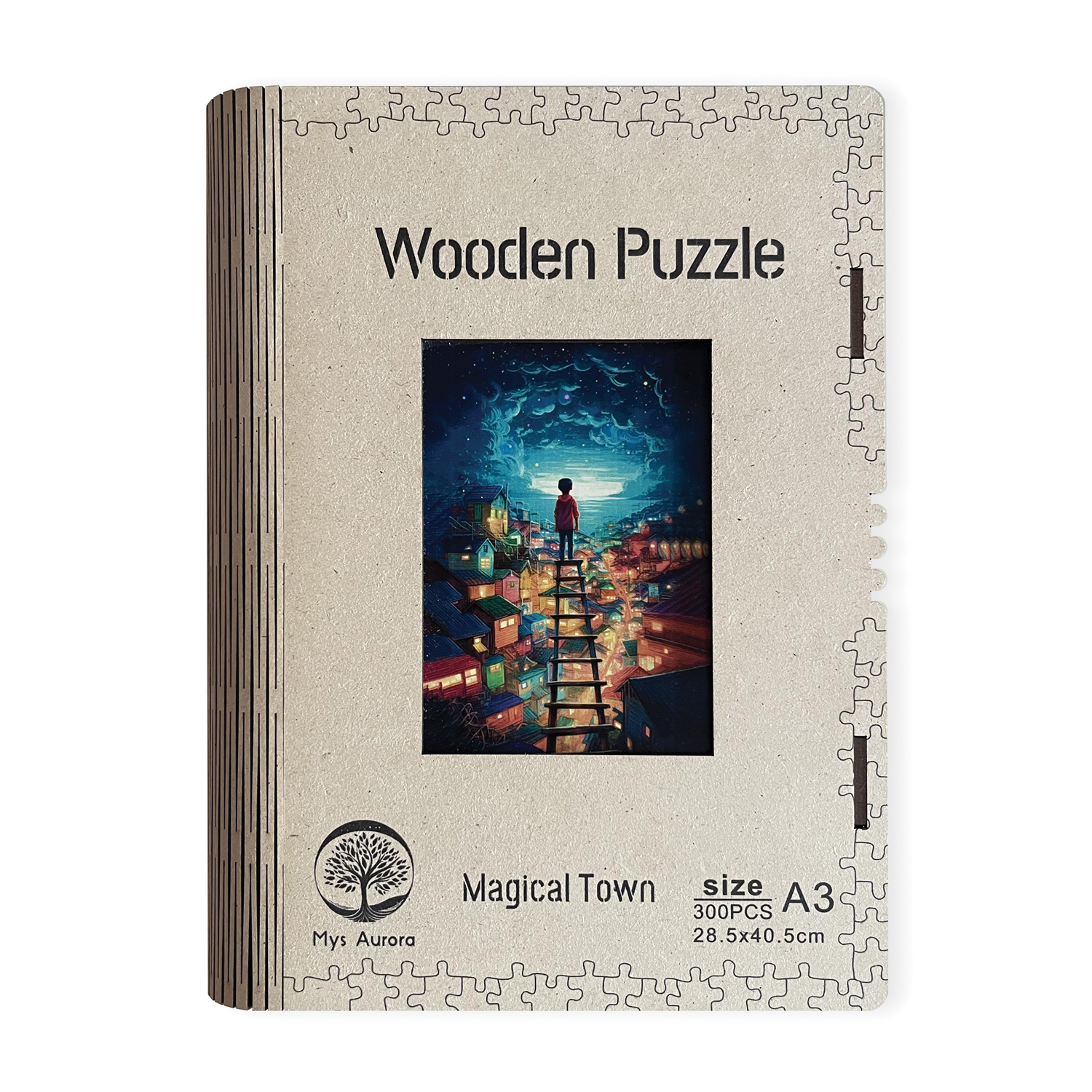 Drevené puzzle Magické mesto A3