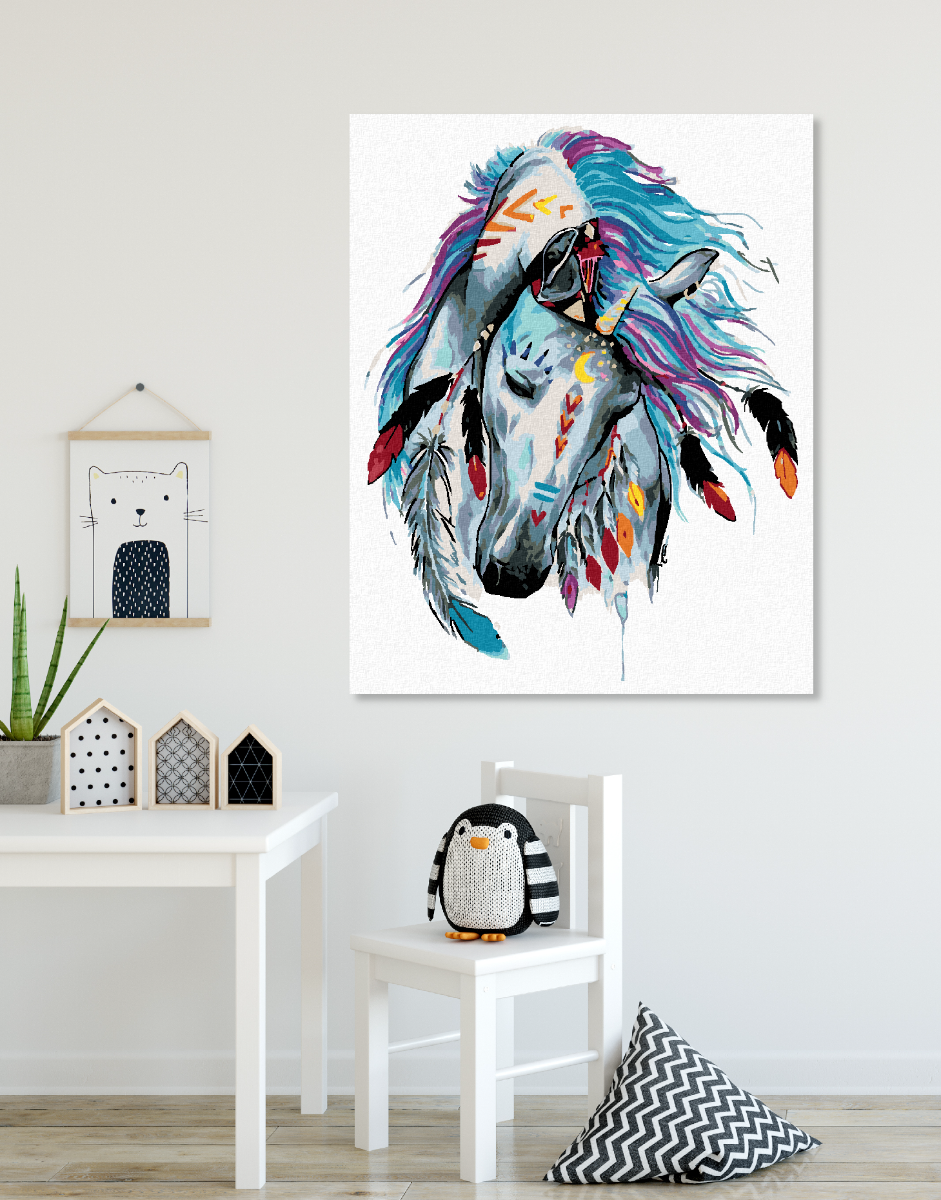 Maľovanie podľa čísel Indiánsky kôň 40x50cm Zuty
