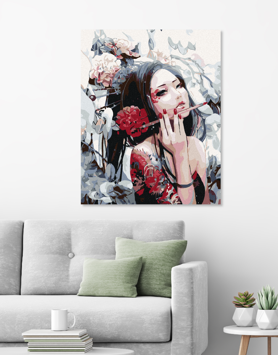 Maľovanie podľa čísel Maliarka z Japonska 40x50cm Zuty